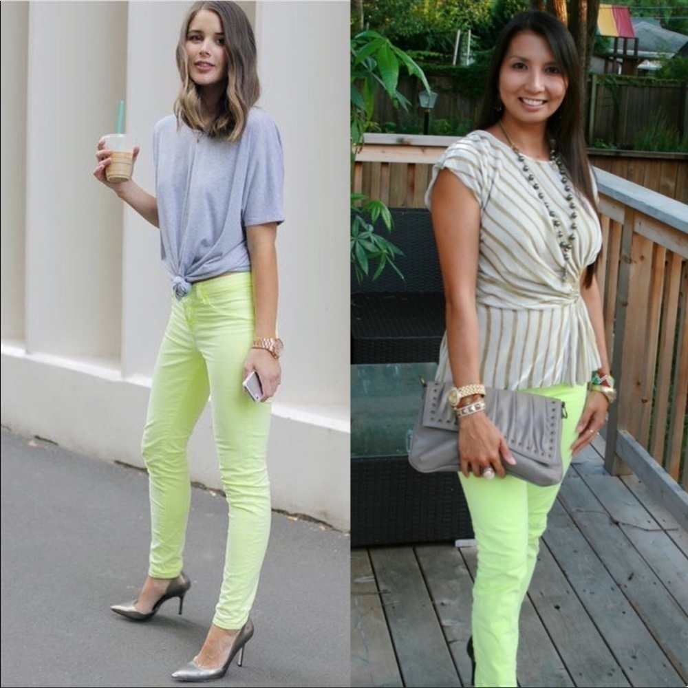 Jbrand • neon yellow ankle cropped jeans